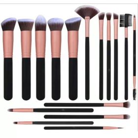 Makeup Brushes 14 pcs Professional Synthetic Blending Powder Liquid Cream Face Brushes Cruelty-Free Cosmetic Brushes Kit (Type: 14 pcs+Rose  gold)