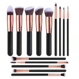 Makeup Brushes 14 pcs Professional Synthetic Blending Powder Liquid Cream Face Brushes Cruelty-Free Cosmetic Brushes Kit (Type: 16 pcs+gold)