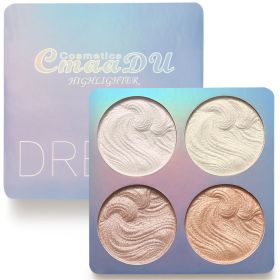 Highlighter Palette Illuminator Powder Palette White Highlighter Baked Waterproof Long Lasting Brilliant Lighten Skin Makeup Palette (Color: 2)