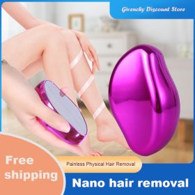 Painless Physical Hair Removal laser Epilators stone Crystal Hair Eraser Safe Reusable Body Beauty Depilation Tool (Color: Purple)